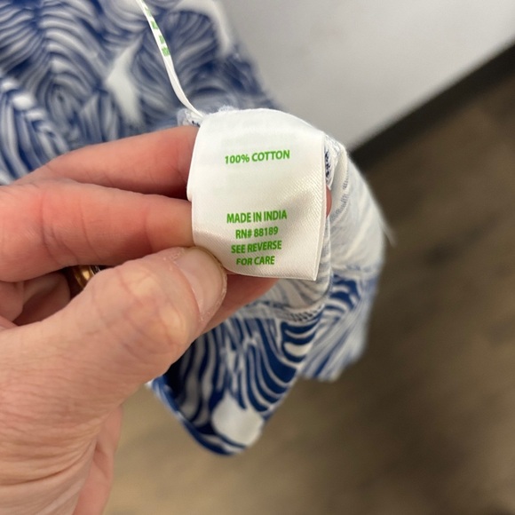 NWT Lilly Pulitzer Sz S Aegean Navy Beach Path Cath Dress Easy Fit 3/4 Sleeves - Picture 10 of 11